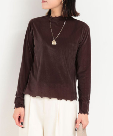 フロッキージャージーレイヤープルオーバーカットソー