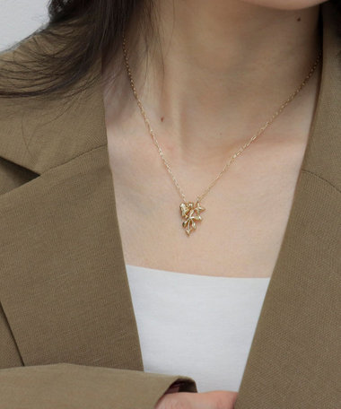 手描きフラワートップネックレス