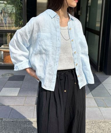 【WEB限定 GW SPECIAL PRICE】LINEN100 クロップドシャツ