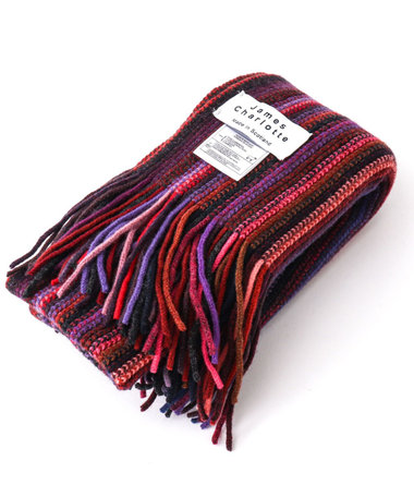 【JAMES CHARLOTTE/ジェームス・シャルロット】501 Warp Knit Multi Stripe Scarf 25cm幅