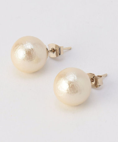 コットンパールピアス　12mm