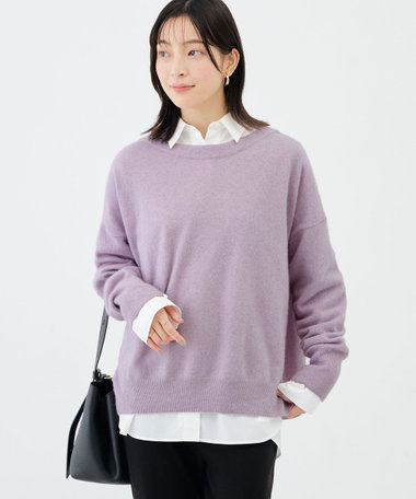 《手洗い可能》ウォッシャブルヘアリーボートネックプルオーバー