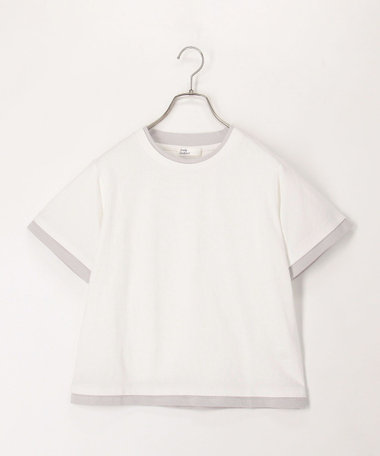 ドライタッチ天竺レイヤード風配色Tee