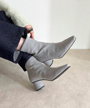 【JETEE/ジュテ】バックジップストレッチヒールブーツ