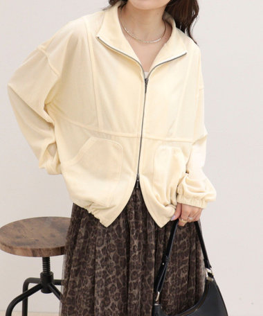 ［FREDY＆GLOSTER限定 TIME SALE！］ベロアフルジップブルゾン