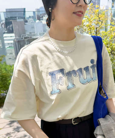 【FRUIT OF THE LOOM】19/-スラブ天竺FruitロゴＴ