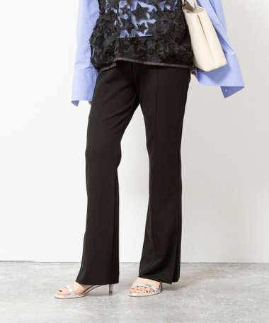 【WEB限定】ウォッシャブルソフトリブフレアパンツ