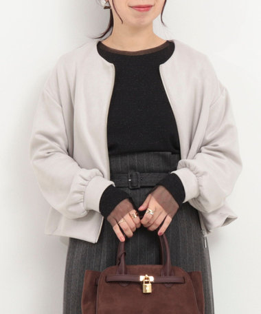 ラメテレコ×チュール クルーネックカットソー