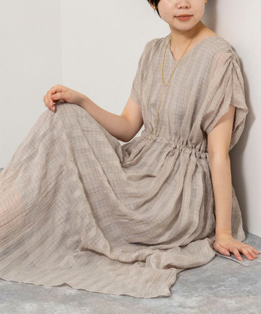 【WEB限定】ウォッシャブルシアーチェックワンピース