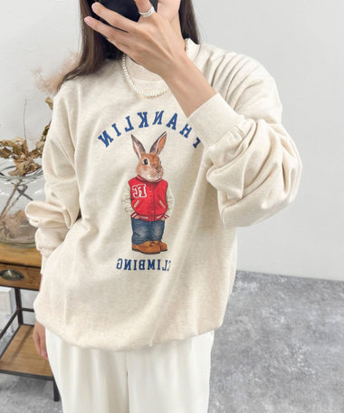 【Franklin Climbing/ フランクリン クライミング】うさぎスタジャン クルーネックスウェット