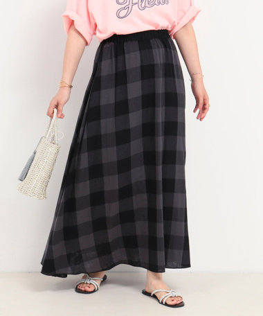 美品　ロービングチェックスカート　厚手ウール　ノーリーズ　36 パープル　日本製 NOLLEY'S - 美品 ロービングチェックスカート 厚手ウール