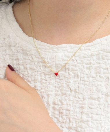 プチハートカラーエポネックレス