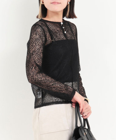 フラフィレース2WAYプルオーバーブラウス