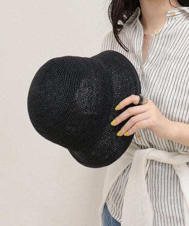 ラフィアパイピングバケットハット