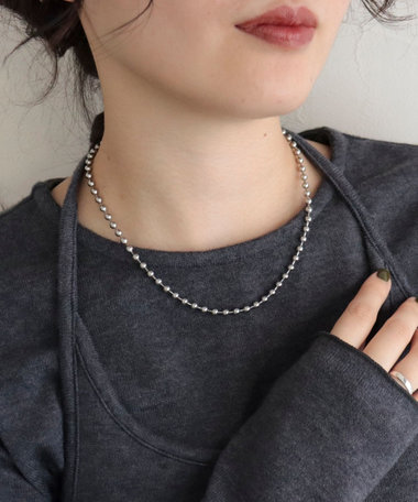 ステンレスボールチェーンフックネックレス