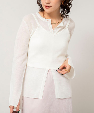 《手洗い可能》モヘヤ混片畦ビスチェ