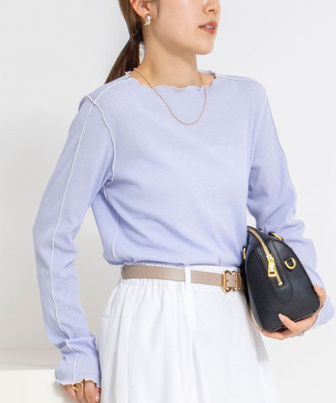 ウォッシャブルドライテレコメロー配色プルオーバー