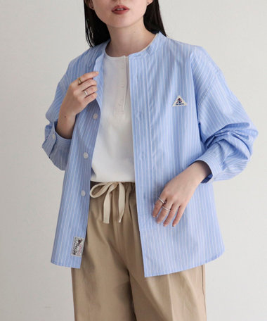 【GEVACO/ゲバコ】バンドカラーロングスリーブシャツ