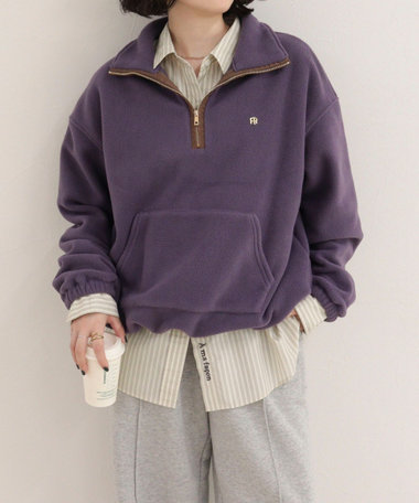 フリースハーフZIPプルオーバー