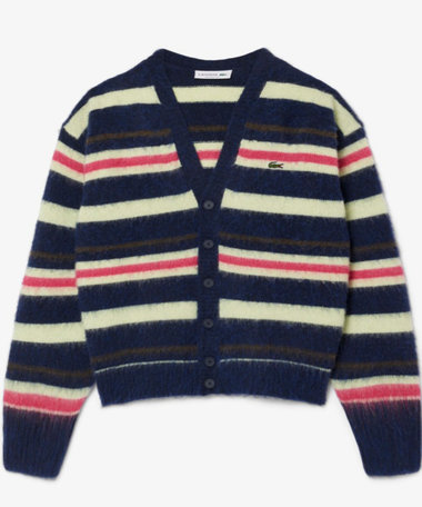 【LACOSTE/ラコステ】アルパカブレンドボーダーニットカーディガン