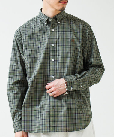 【BOY ASTLAD刺繍】ボタンダウンシャツ ストライプ/チェック