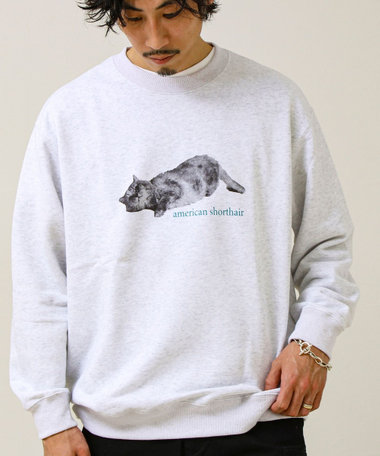 【MY PET】クルーネックプリントスウェット