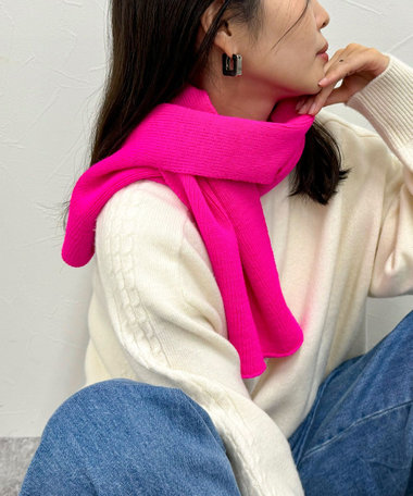 【HIGHLAND2000】ネオンカラーニットスリットマフラー