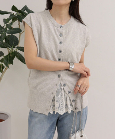 ベルト付きニットベスト