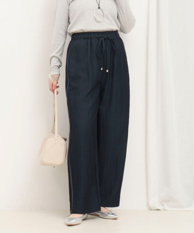 サイドラインデニムワイドパンツ