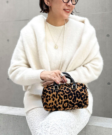 カシミヤ混ヘアリークルーネックプルオーバー（5-0030-6-02-010