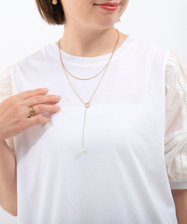 2連ロングチャームネックレス