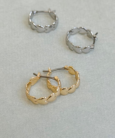連結ハートリングピアス
