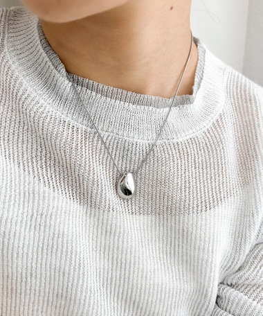 楕円トップアジャストロングネックレス