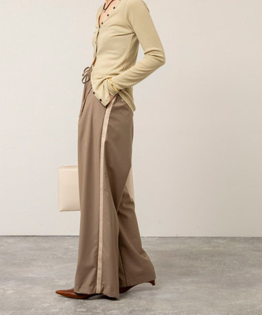 【MAQWEL/マクウェル】ウォッシャブルラインパンツ