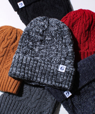【GLOSTER/グロスター】裏ボア ケーブルワッチ ニット帽