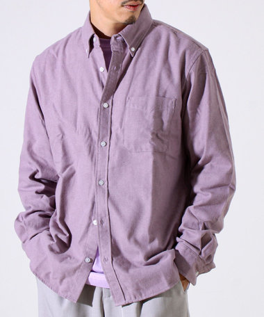 ＜つぶし衿＞U.S.COTTON混 ボタンダウンネルシャツ