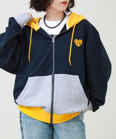 ［FREDY＆GLOSTER限定 TIME SALE！］【FREDYMAC/フレディマック】ユニセックス レトロ配色ジップパーカー
