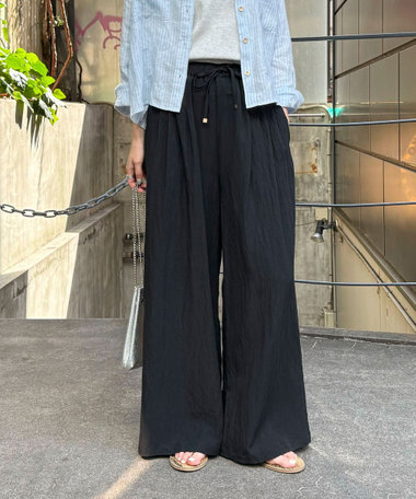 【低身長サイズ34有り】こなれワッシャータックイージーパンツ