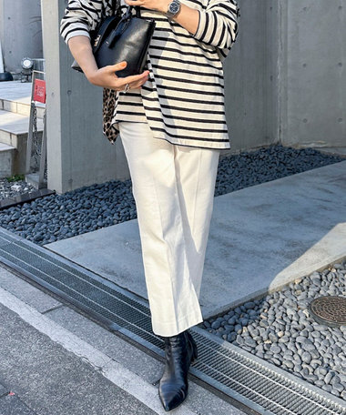 【RM denim】スリットクロップドセンタープレスデニム