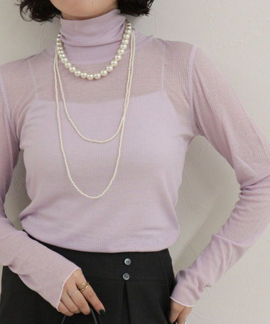 ウールブレンドシアーテレコタートルネック