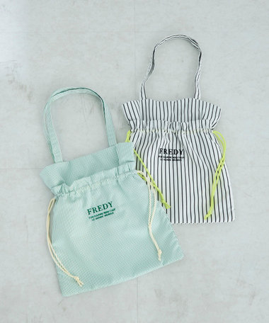 アウトポケットストライプロゴトートバッグ