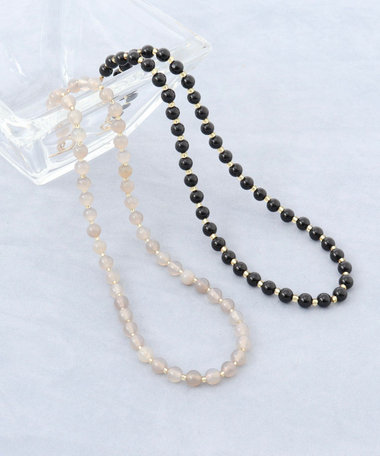 【grâce grace/グラスグラス】ラウンド天然石ネックレス