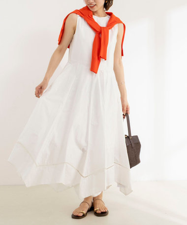 【MARILYN MOON/マリリーンムーン】ledder lace handkerchief skirt dress