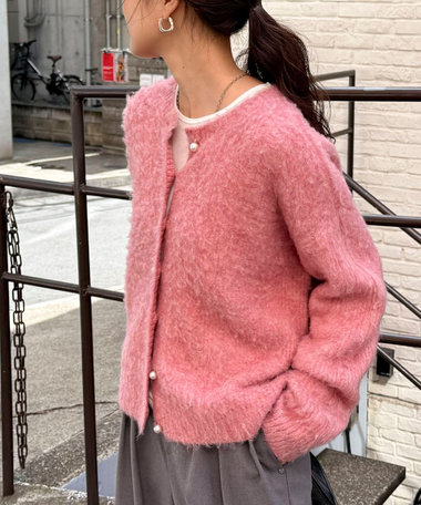 ふわふわ起毛ニットカーディガン