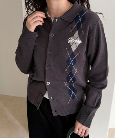 【GEVACO/ゲバコ】アーガイルニットカーディガン