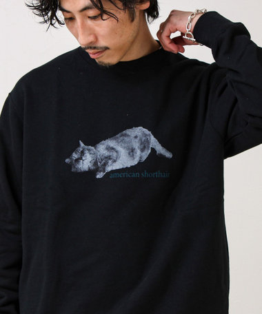 【MY PET】クルーネックプリントスウェット