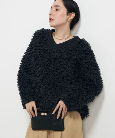 ループ編み2WAYプルオーバーニット