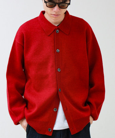 Collared wool JK 衿付きニットカーディガン