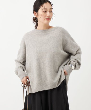 《手洗い可能》ウォッシャブルヘアリーボートネックプルオーバー