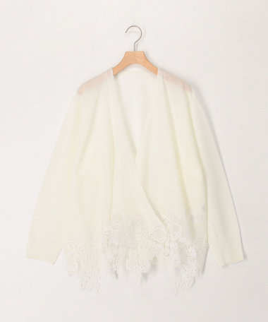 裾レース羽織りカーディガン